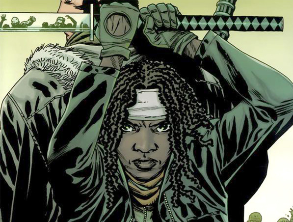 Michonne with sword in hands